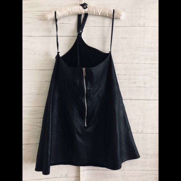 Allure black sexy leather mini dress L - Picture 3 of 4